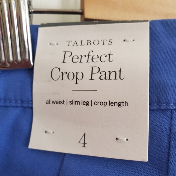 NWT Talbots Women's Perfect Crop Pants Size 4 Blue Beach City Preppy - Picture 7 of 9